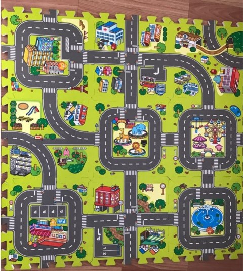 Puzzle piankowe mata dla dzieci ulica 31x31cm Puzzle piankowe mata dla dzieci ulica 31x31cm