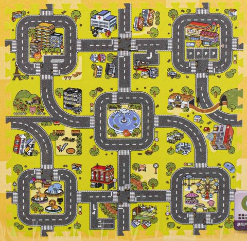 Puzzle piankowe mata dla dzieci ulica 31x31cm Puzzle piankowe mata dla dzieci ulica 31x31cm