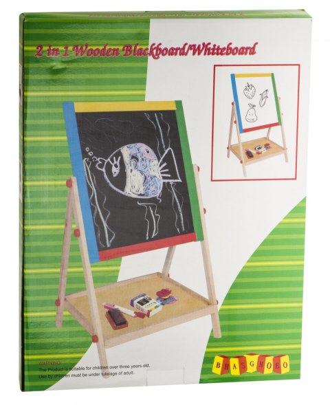 Tablica wielofunkcyjna dwustronna kredowa magnetyczna stojąca 49cm Tablica wielofunkcyjna dwustronna kredowa magnetyczna stojąca 49cm