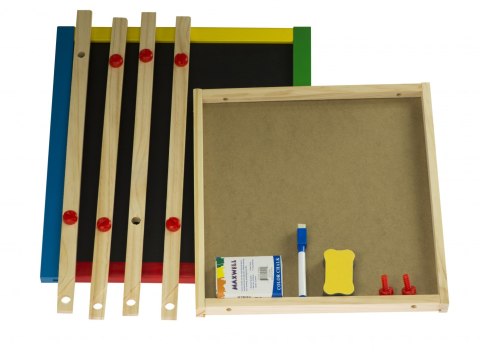 Tablica wielofunkcyjna dwustronna kredowa magnetyczna stojąca 49cm Tablica wielofunkcyjna dwustronna kredowa magnetyczna stojąca 49cm