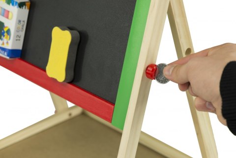 Tablica wielofunkcyjna dwustronna kredowa magnetyczna stojąca 49cm Tablica wielofunkcyjna dwustronna kredowa magnetyczna stojąca 49cm