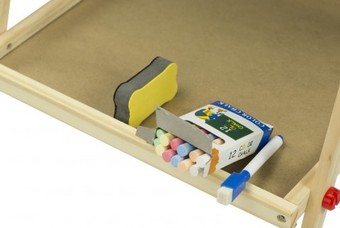 Tablica wielofunkcyjna dwustronna kredowa magnetyczna stojąca 49cm Tablica wielofunkcyjna dwustronna kredowa magnetyczna stojąca 49cm
