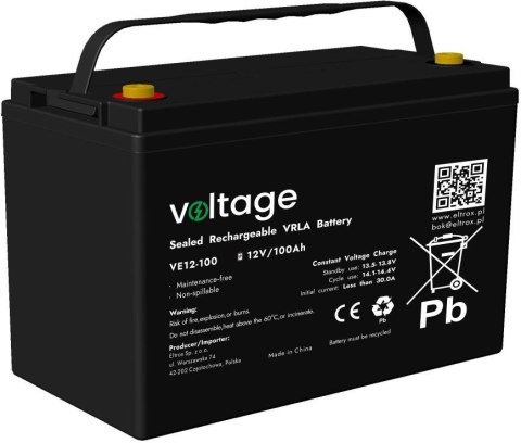 Akumulator AGM Voltage 12V 100Ah VE12-100 Akumulator AGM Voltage 12V 100Ah VE12-100