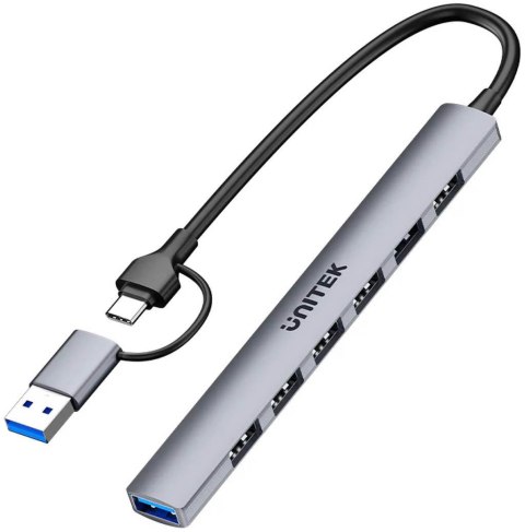 Unitek Hub USB-A/C 7w1 z adapterem Unitek Hub USB-A/C 7w1 z adapterem