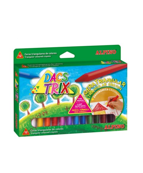 ALPINO Kredki woskowe trójkatne 12 kolorów ALPINO Kredki woskowe trójkatne 12 kolorów
