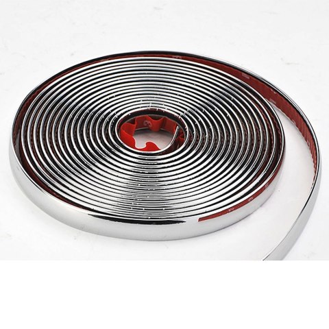 Listwa chromowana ozdobna samoprzylepna do samochodu 15mm x 15m Listwa chromowana ozdobna samoprzylepna do samochodu 15mm x 15m