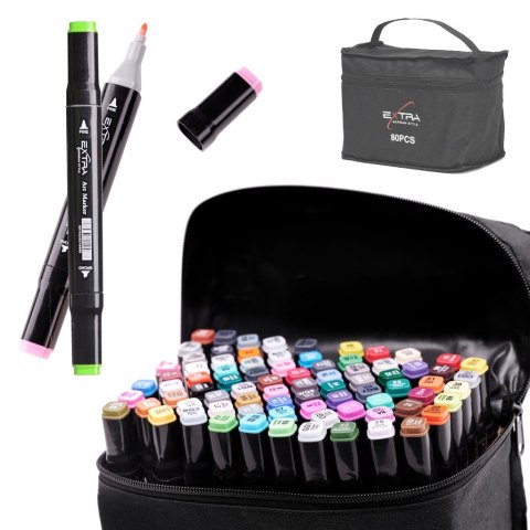 Markery dwustronne alkoholowe pro w etui 80szt