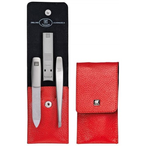 Zestaw do manicure ZWILLING 97119-002-0 Twinox - czerwone, skórzane etui, 3 elementy Zestaw do manicure ZWILLING 97119-002-0 Twinox - czerwone, skórzane etui, 3 elementy
