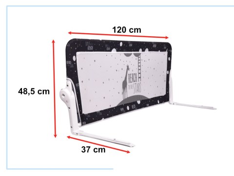 Barierka ochronna bramka osłonka do łóżka 120cm czarna Barierka ochronna bramka osłonka do łóżka 120cm czarna