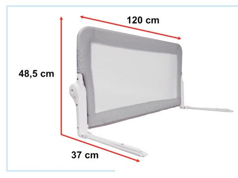 Barierka ochronna bramka osłonka do łóżka 120cm szara Barierka ochronna bramka osłonka do łóżka 120cm szara