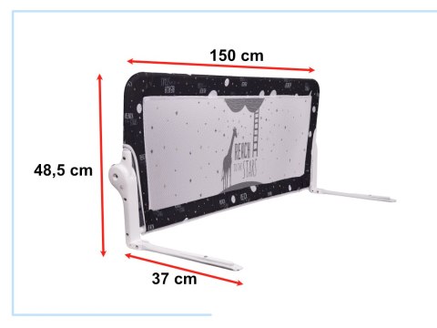 Barierka ochronna bramka osłonka do łóżka 150cm czarna Barierka ochronna bramka osłonka do łóżka 150cm czarna