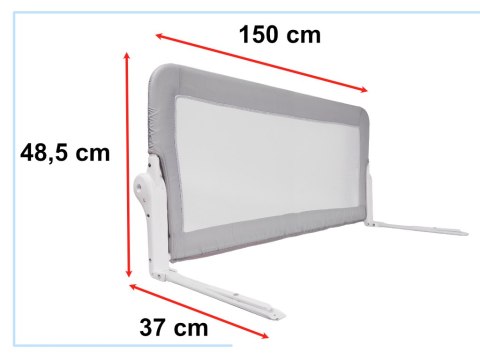 Barierka ochronna bramka osłonka do łóżka 150cm szara Barierka ochronna bramka osłonka do łóżka 150cm szara