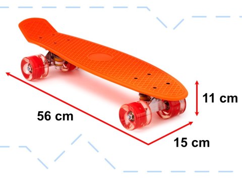 Deskorolka fiszka deska koła LED pomarańczowa Deskorolka fiszka deska koła LED pomarańczowa