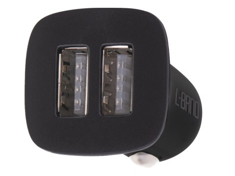 L-BRNO Ładowarka samochodowa Dual USB + Type-c czarna