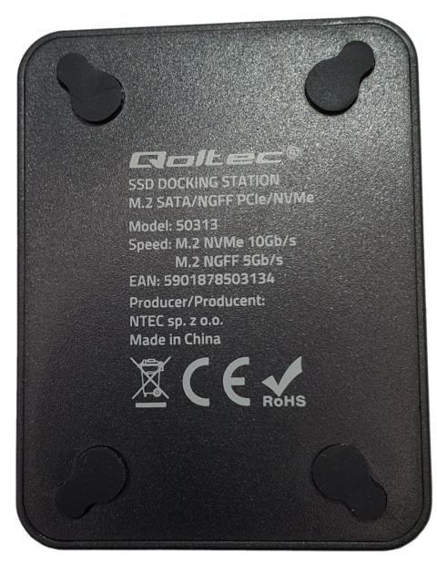 Stacja dokująca Qoltec dysków SSD M.2 SATA/PCIe | NGFF/NVMe | USB 3.1