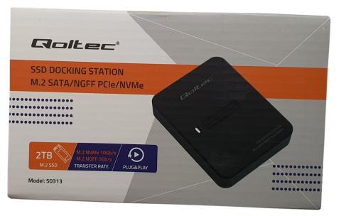 Stacja dokująca Qoltec dysków SSD M.2 SATA/PCIe | NGFF/NVMe | USB 3.1