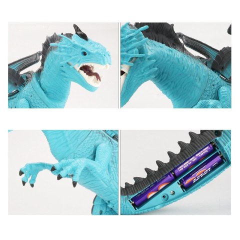 Dinozaur RC Smok sterowany - chodzi ryczy zionie parą 41 cm Dinozaur RC Smok sterowany - chodzi ryczy zionie parą 41 cm