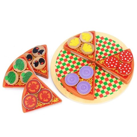 Pizza drewniany zestaw do zabawy z akcesoriami