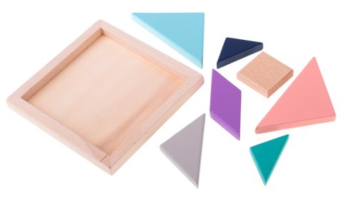 Układnka drewniana logiczna klocki tangram Układnka drewniana logiczna klocki tangram