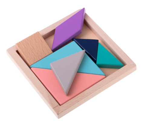 Układnka drewniana logiczna klocki tangram Układnka drewniana logiczna klocki tangram