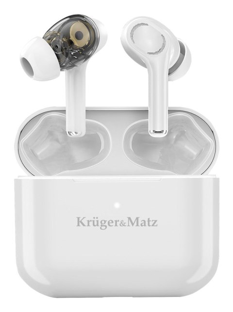 Kruger & Matz Dual Driver M4 PRO Słuchawki douszne TWS stereo Bluetooth białe Kruger & Matz Dual Driver M4 PRO Słuchawki douszne TWS stereo Bluetooth białe
