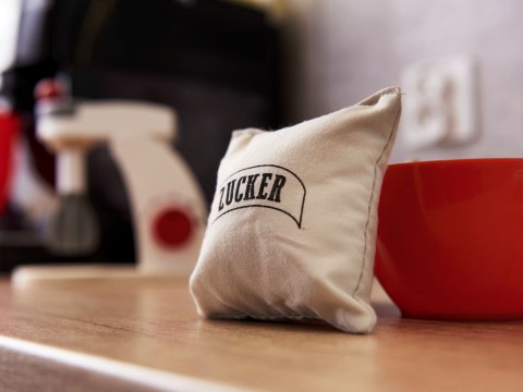 Mikser robot kuchenny drewniany + akcesoria biały