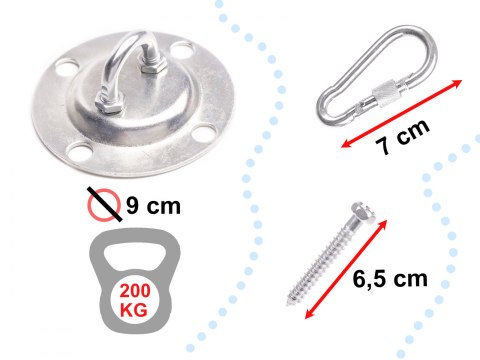 Mocowanie sufitowe hamaka huśtkawki hak łancuch 200kg Mocowanie sufitowe hamaka huśtkawki hak łancuch 200kg