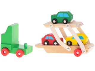 Ciężarówka laweta drewniana tir samochód z autami