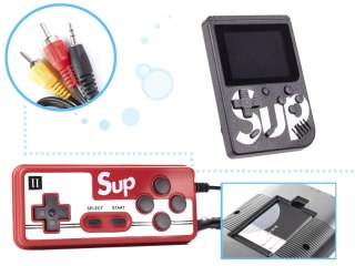 Konsola przenośna mini do gier retro pad 400 gier czarna