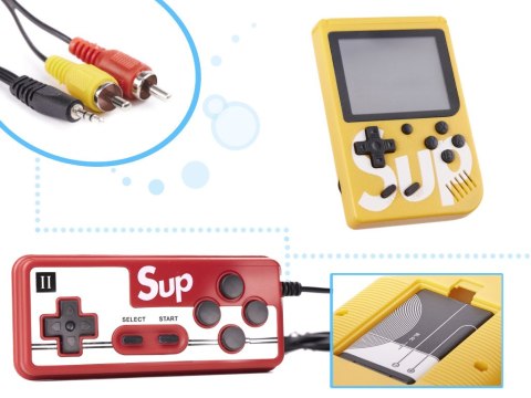 Konsola przenośna mini do gier retro pad 400 gier żółta Konsola przenośna mini do gier retro pad 400 gier żółta