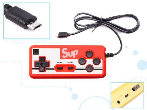 Konsola przenośna mini do gier retro pad 400 gier żółta Konsola przenośna mini do gier retro pad 400 gier żółta