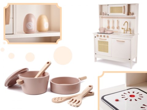 Kuchnia drewniana dla dzieci MDF retro z akcesoriami BOHO Kuchnia drewniana dla dzieci MDF retro z akcesoriami BOHO