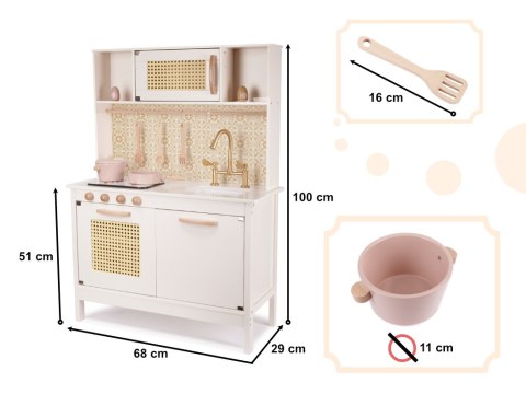 Kuchnia drewniana dla dzieci MDF retro z akcesoriami BOHO Kuchnia drewniana dla dzieci MDF retro z akcesoriami BOHO