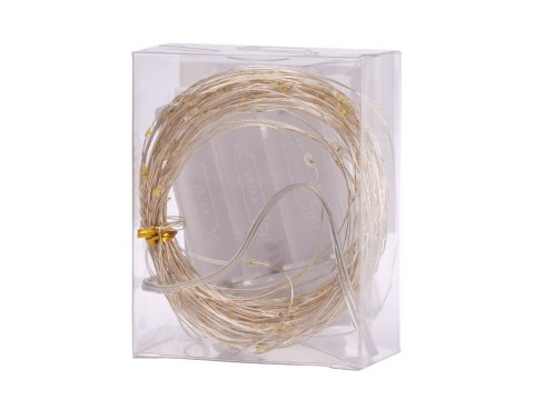 Lampki Led Druciki dekoracyjne 10m 100LED na baterie zimny-ciepły biały Lampki Led Druciki dekoracyjne 10m 100LED na baterie zimny-ciepły biały