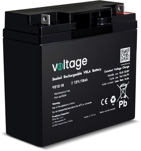 Akumulator AGM Voltage 12V 18Ah VE12-18 Akumulator AGM Voltage 12V 18Ah VE12-18