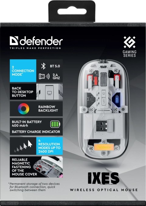 MYSZ DEFENDER IXES MM-9998 RF+BT TRANSPARENT