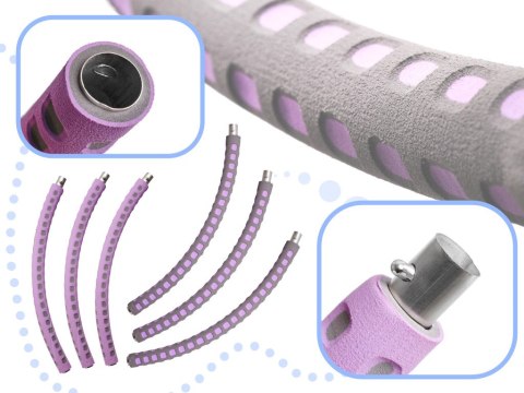 Hula hop odchudzające z masażerem fioletowo-czarne 85cm 1kg