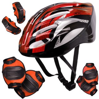 Kask ochraniacze na rower narty regulacja czerwony