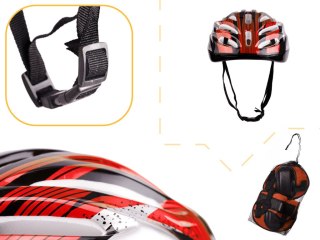 Kask ochraniacze na rower narty regulacja czerwony