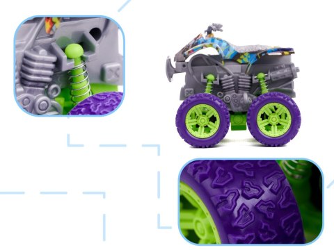 Samochód terenowy Monster Truck z napędem quad zielono-fioletowy 1:36 Samochód terenowy Monster Truck z napędem quad zielono-fioletowy 1:36
