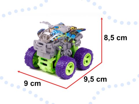 Samochód terenowy Monster Truck z napędem quad zielono-fioletowy 1:36 Samochód terenowy Monster Truck z napędem quad zielono-fioletowy 1:36