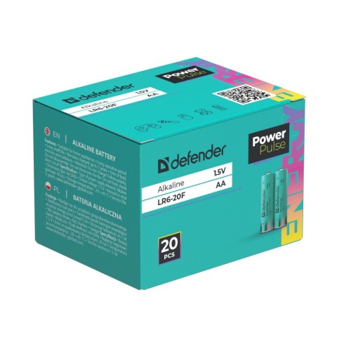BATERIA ALKALICZNA DEFENDER LR6-20F - TYP AA - PUDEŁKO 20szt. BATERIA ALKALICZNA DEFENDER LR6-20F - TYP AA - PUDEŁKO 20szt.