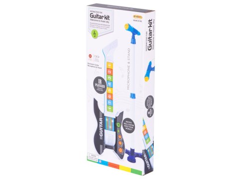Gitara elektryczna rockowa z mikrofonem niebieska