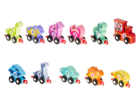 Kolejka drewniana pociąg dinozaury montessori Kolejka drewniana pociąg dinozaury montessori