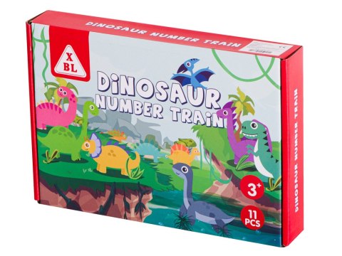 Kolejka drewniana pociąg dinozaury montessori Kolejka drewniana pociąg dinozaury montessori