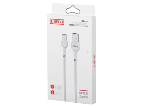 L-BRNO Kabel ładowarka Quick Charge szybkie ładowanie micro USB biały L-BRNO Kabel ładowarka Quick Charge szybkie ładowanie micro USB biały