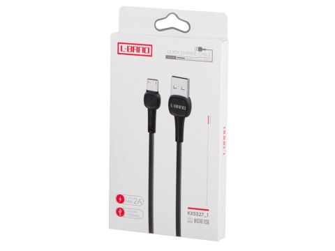 L-BRNO Kabel ładowarka Quick Charge szybkie ładowanie micro USB czarny L-BRNO Kabel ładowarka Quick Charge szybkie ładowanie micro USB czarny