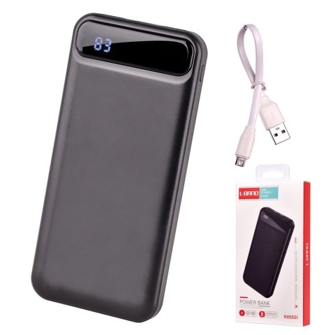 L-BRNO Power Bank PowerBank 10000mAh 2USB czarny L-BRNO Power Bank PowerBank 10000mAh 2USB czarny