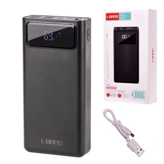 L-BRNO Power Bank PowerBank 30000mAh z ekranem LED czarny