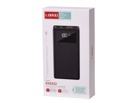 L-BRNO Power Bank PowerBank 30000mAh z ekranem LED czarny